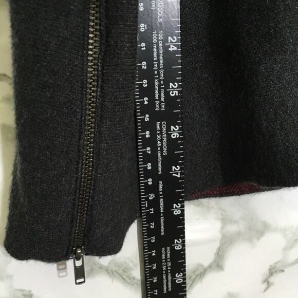 NANETTE LEPORE SOFT WOOL BLEND TUNIC SWEATER‎ WITH SIDE ZIPPER 3/4 SLEEVE LARGE - Picture 8 of 12